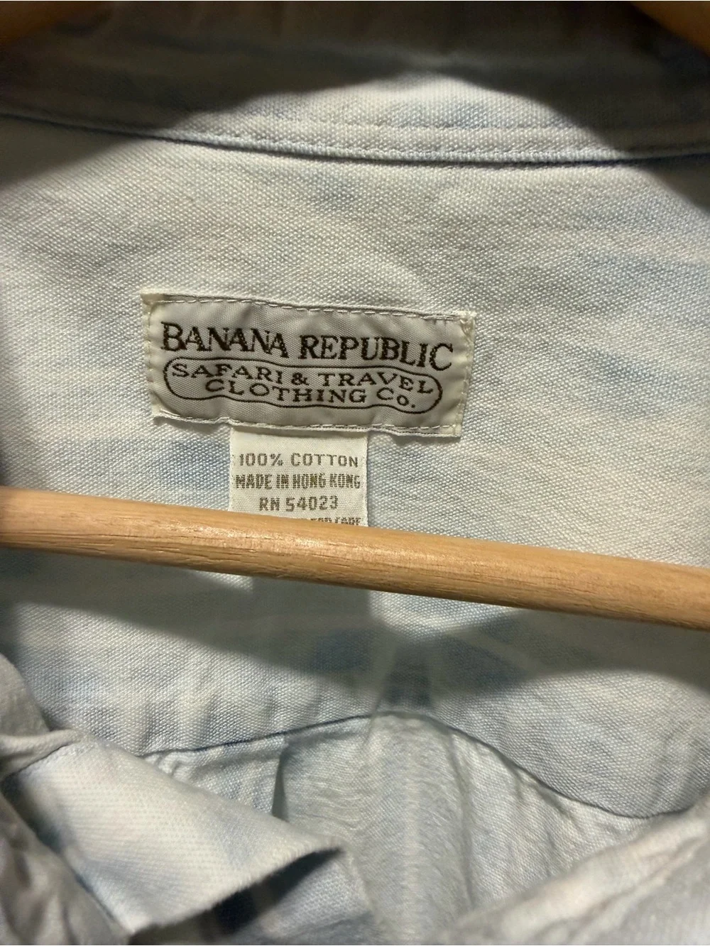 Banana Republic Safari & Travel Clothing Co Vintage Sunfaded Bleach Wash Shirt L